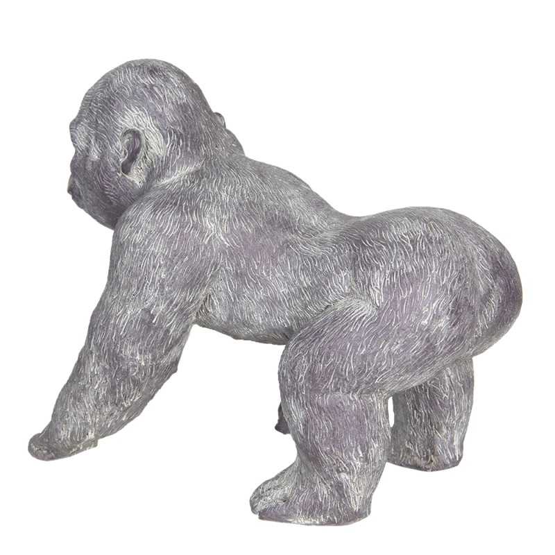 Clayre & Eef Statuetta Scimmia 29 cm Grigio Bianco Poliresina