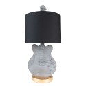 Clayre & Eef Table Lamp Guitar Ø 30x68 cm Grey Plastic