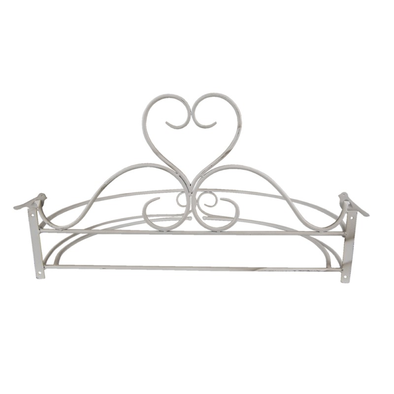 Clayre & Eef Bed Canopy 66x46x36 cm White Iron Semicircle Heart