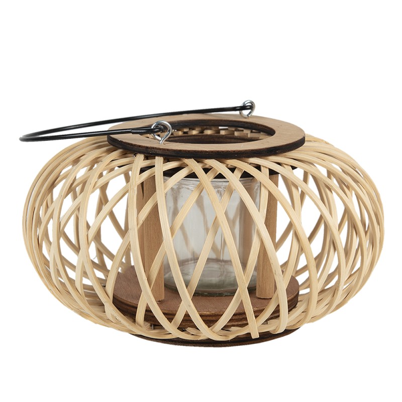 Clayre & Eef Wind Light Ø 23x12 cm Beige Bamboo Round