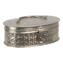 Clayre & Eef Storage Box 23x15x8 cm Silver colored Iron Oval
