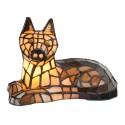 LumiLamp Tiffany Tischlampe Hund 25x13x17 cm Braun Glas
