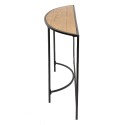 Clayre & Eef Side Table 120x31x81 cm Black Brown Iron Wood Semicircle