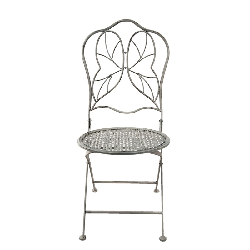 Clayre & Eef Bistro Chair 40x47x93 cm White Iron Butterfly