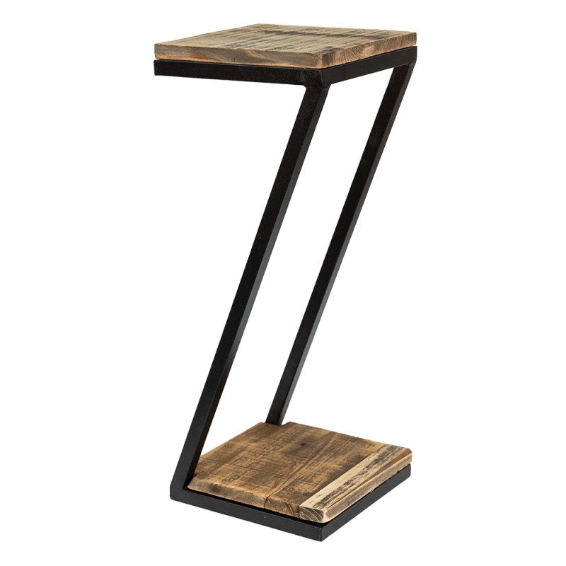 Clayre & Eef Plant Table 18x18x45 cm Brown Wood Iron