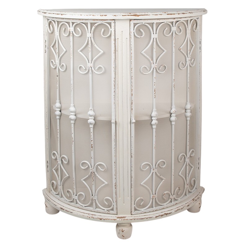 Clayre & Eef Wall Cabinet 81x32x103 cm White Wood Iron Semicircle