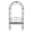 Clayre & Eef Arco da giardino con panca 104x65x204 cm Grigio Ferro
