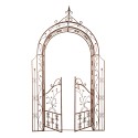 Clayre & Eef Arche de jardin avec porte 146x30x257 cm Marron Fer