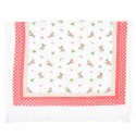 Clayre & Eef Serviette invité 40x66 cm Blanc Rouge Coton Fleurs