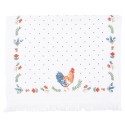 Clayre & Eef Guest Towel 40x66 cm White Green Cotton Rectangle Rooster