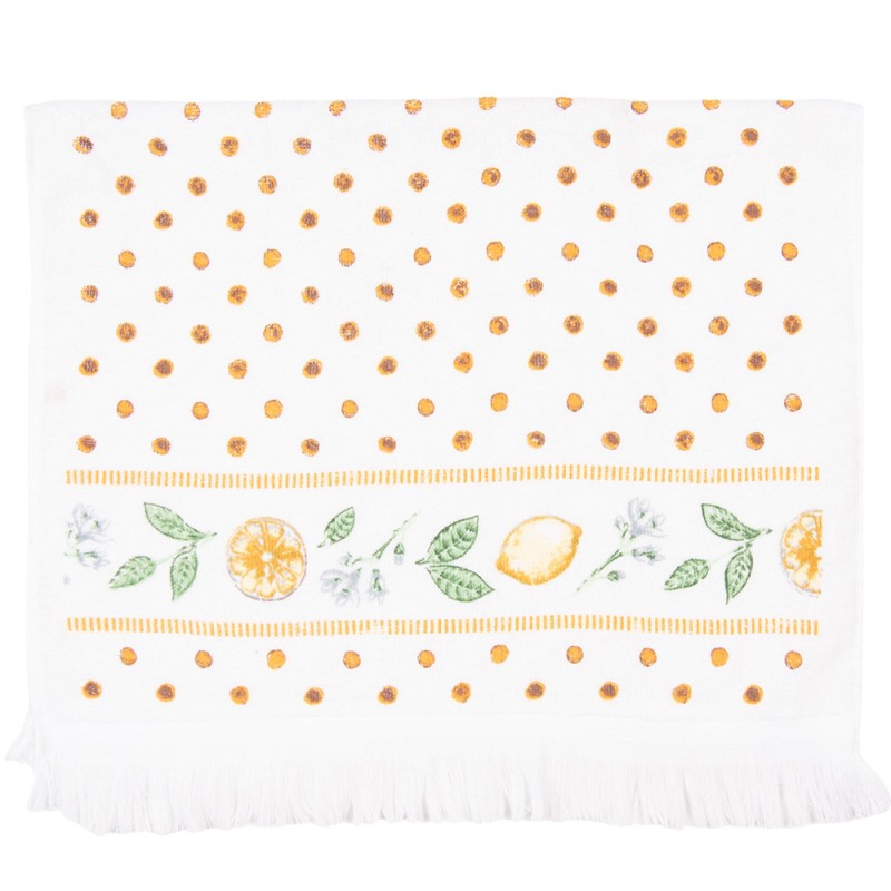 Clayre & Eef Guest Towel 40x66 cm Yellow Cotton Lemons