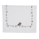 Clayre & Eef Serviette invité 40x66 cm Beige Marron Coton Oiseau