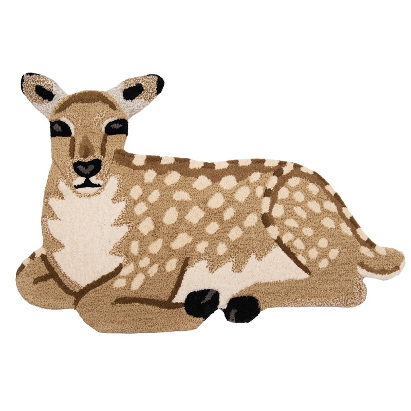 Clayre & Eef Rug Deer 60x90 cm Brown Beige Wool