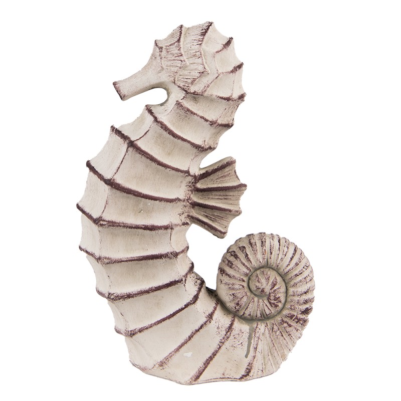 Clayre & Eef Statuetta Cavalluccio marino 28 cm Beige Marrone  Ceramica Cavalluccio marino