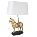 Clayre & Eef Tischlampe Pferd 35x18x55 cm  Goldfarbig Weiß Kunststoff