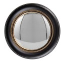 Clayre & Eef Mirror Ø 18 cm Black Gold colored Wood Glass Round