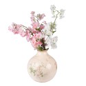 Clayre & Eef Vase Ø 25x25 cm Rosa Beige Keramik Blumen