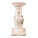 Clayre & Eef Candle holder Ø 12x24 cm Pink Beige Ceramic Flowers