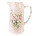Clayre & Eef Brocca decorativa 21x15x25 cm Rosa Beige Ceramica Fiori