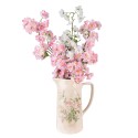 Clayre & Eef Pichet décoratif 21x15x25 cm Rose Beige Céramique Fleurs