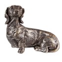 Clayre & Eef Figurine de chien décorative Chien 23 cm Couleur argent Polyrésine