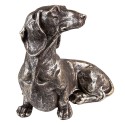 Clayre & Eef Decorative Dog Figurine Dog 23 cm Silver colored Polyresin