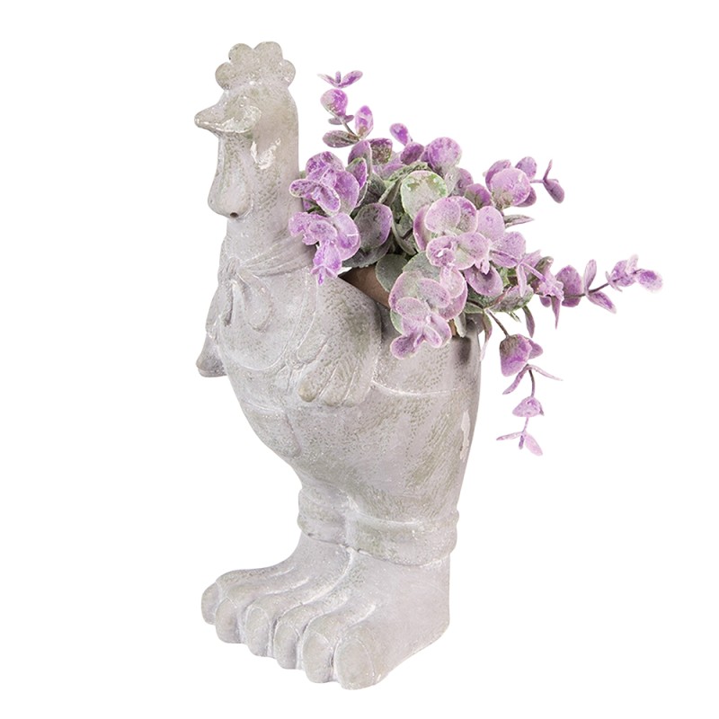 Clayre & Eef Pot de fleurs Coq 11x10x26 cm Gris Pierre