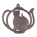 Clayre & Eef Pot Coasters Teapot 15x15x1 cm Brown Iron