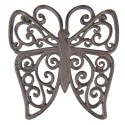 Clayre & Eef Pot Coasters Butterfly 18x19x2 cm Brown Iron