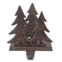 Clayre & Eef Hook Christmas Stocking Christmas Trees 13x12x16 cm Brown Iron