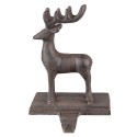 Clayre & Eef Hook Christmas Stocking Reindeer 13x11x21 cm Brown Iron