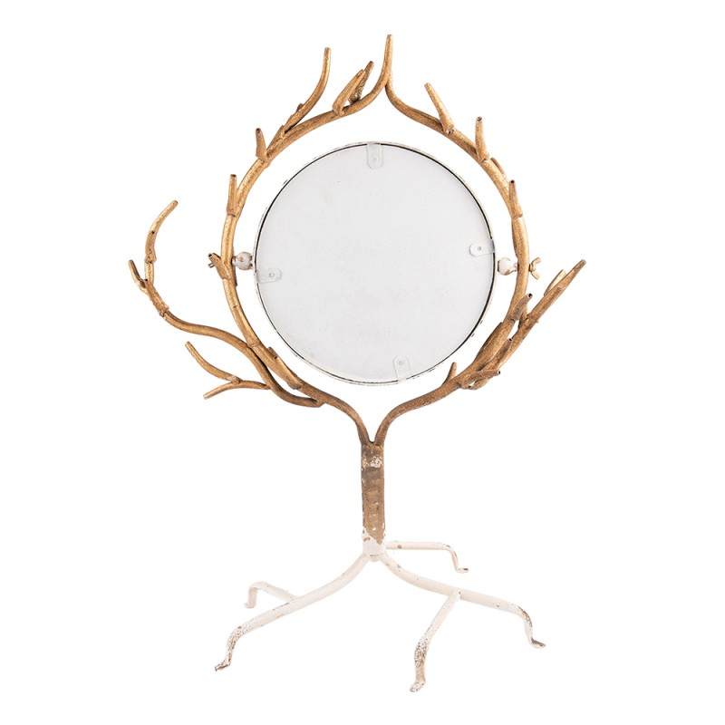 Clayre & Eef Mirror 51x37x65 cm Beige Gold colored Iron Glass