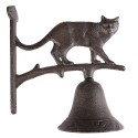 Clayre & Eef Campanello antico Gatto  9x18x24 cm Marrone Ferro