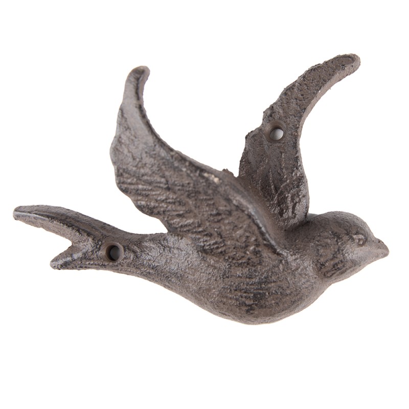 Clayre & Eef Wandhaken Vogel 14x4x10 cm Braun Eisen