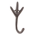 Clayre & Eef Wall Hook Paw 7x5x14 cm Brown Iron