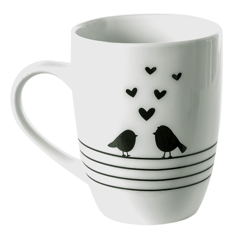 Tasse coeur blanc gris