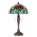 LumiLamp Table Lamp Tiffany Ø 35x58 cm  Green Red Glass Plastic Round
