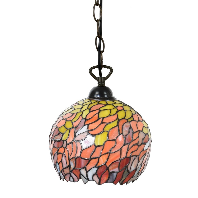 LumiLamp Lampes à suspension Tiffany Ø 24x170 cm  Orange Métal Verre Rond