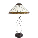 LumiLamp Lampe de table Tiffany Ø 41x69 cm Beige Marron Verre Plastique Rond