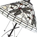 LumiLamp Tiffany Tafellamp  Ø 41x69 cm Beige Zwart Glas Metaal Rond Libelle