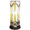 LumiLamp Lampada da tavolo Tiffany Ø 18x40 cm Beige Giallo Vetro Rotondo