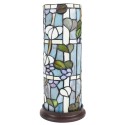 LumiLamp Tiffany Tafellamp  Ø 15x36 cm  Blauw Wit Glas Rond