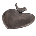 Clayre & Eef Vogelfutterbehälter 16x14x8 cm Braun Eisen Herzförmig