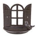 Clayre & Eef Vogelfutterbehälter Fenster 18x10x16 cm Braun Eisen