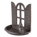 Clayre & Eef Bird Feeder Tray Window 18x10x16 cm Brown Iron