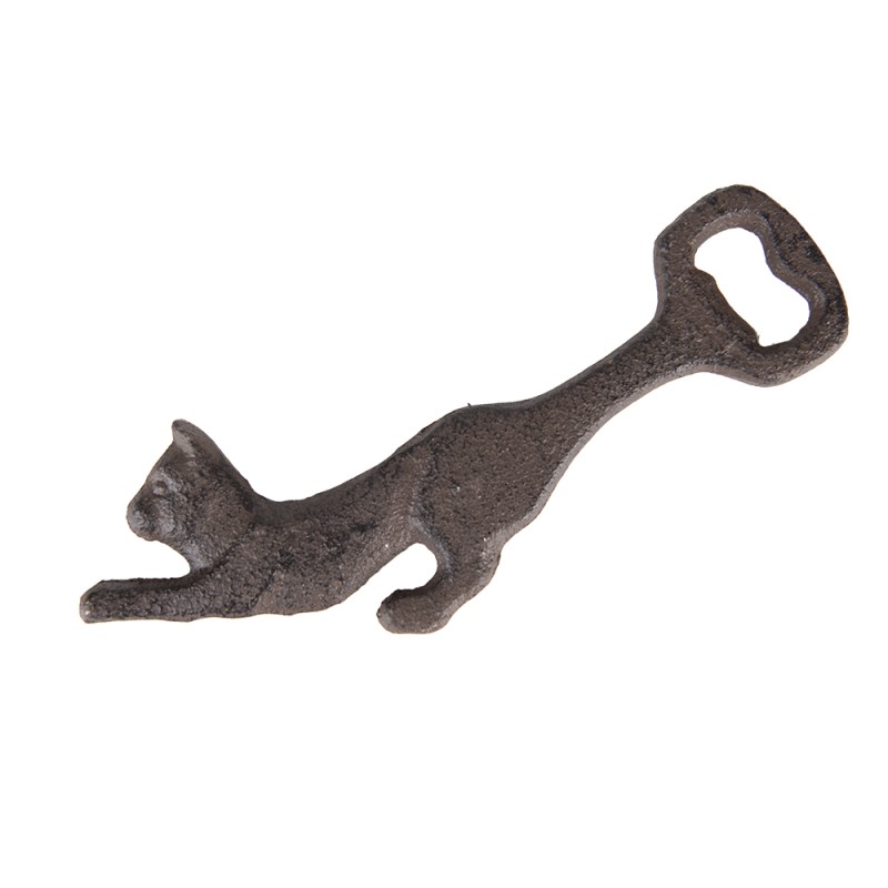 Clayre & Eef Décapsuleur Chat 17x9x1 cm Marron Fer