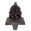 Clayre & Eef Hook Christmas Stocking Pinecone 11x9x13 cm Brown Iron