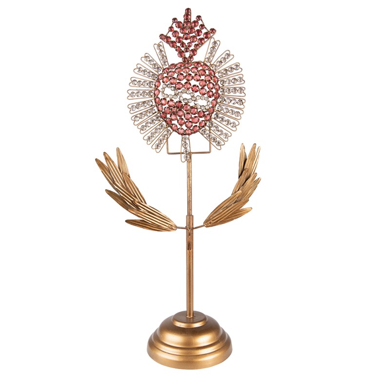 Clayre & Eef Decoratie Ornament  45 cm Goudkleurig Ijzer Heilig Hart