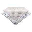 Clayre & Eef Nappe 100x100 cm Beige Bleu Coton Carré Myrtilles