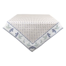 Clayre & Eef Tafelkleed  130x180 cm Beige Blauw Katoen Rechthoek Bosbessen